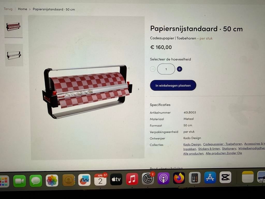 Papierrolhouder winkel legro 50cm nieuw in doos, Ophalen of Verzenden, Nieuw