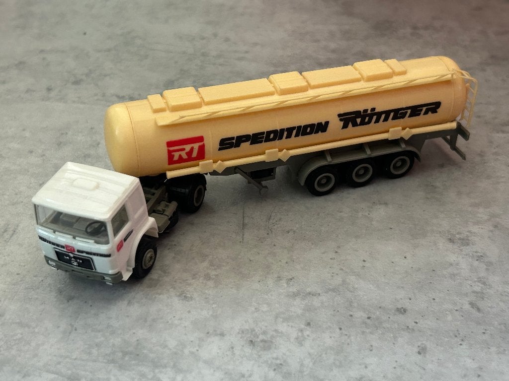 Herpa 1:87 MAN F90 Rottger + silo trailer, Ophalen of Verzenden, Zo goed als nieuw, Bus of Vrachtwagen, Herpa