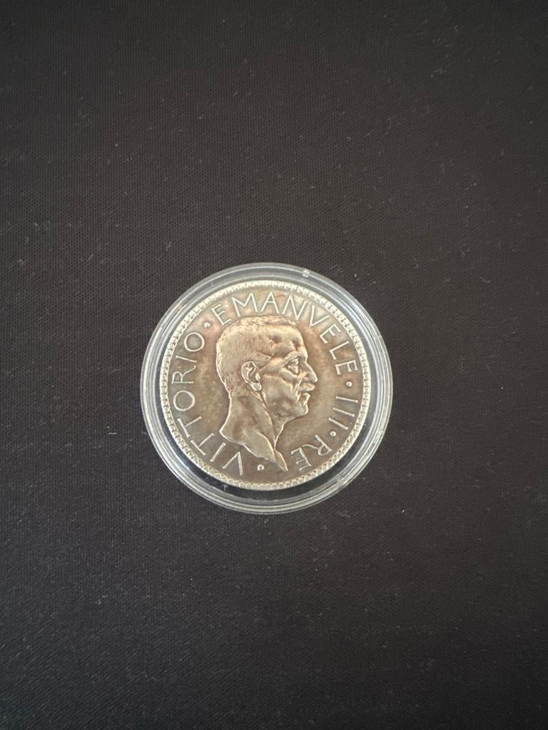 Zilveren 20 Lire munt Italië 1927 Vittorio Emanuele III, Ophalen of Verzenden, Losse munt, Zilver