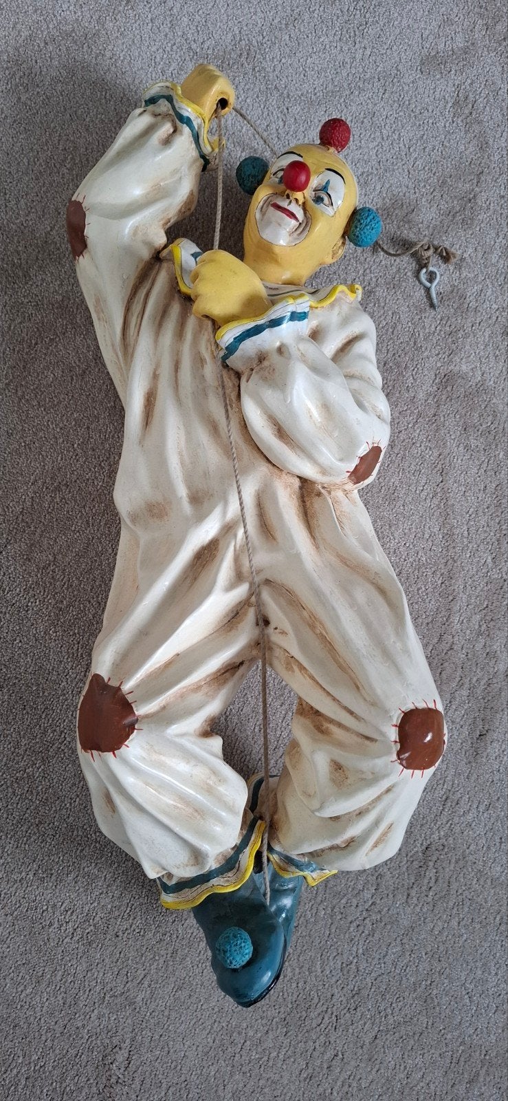 Vrolijke kunststof clown - 65 cm - Rookvrij huis, Ophalen, Gebruikt