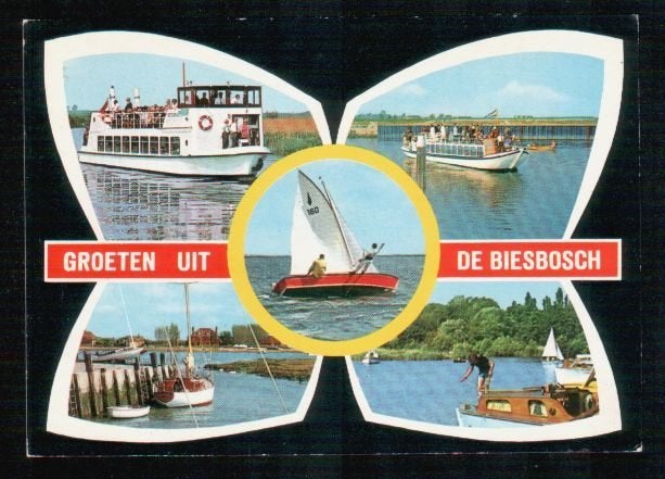 Groeten uit de Biesbosch, Ophalen of Verzenden, 1960 tot 1980, Gelopen, Noord-Brabant
