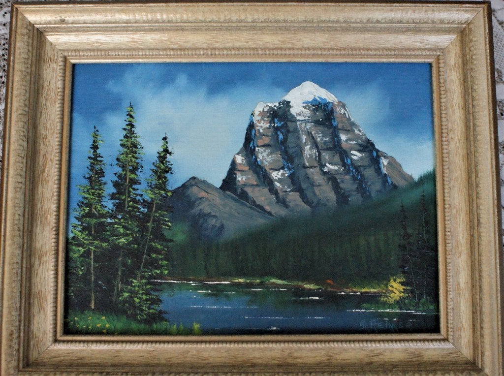Original OIL op Canvas. Mt. TEMPLE CANADA, Ophalen of Verzenden, Landschap, Klassiek, Overige technieken