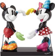 Mickey en Minnie Mouse beeldje. Romero britto, Verzamelen, Disney, Ophalen of Verzenden, Mickey Mouse, Gebruikt, Beeldje of Figuurtje