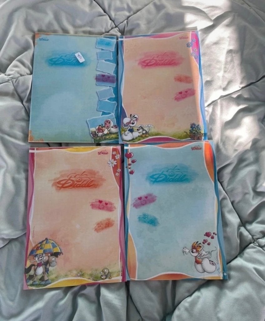 4 A5 blaadjes, Verzamelen, Ophalen, Diddl, Zo goed als nieuw, Papier, Kaart of Schrift