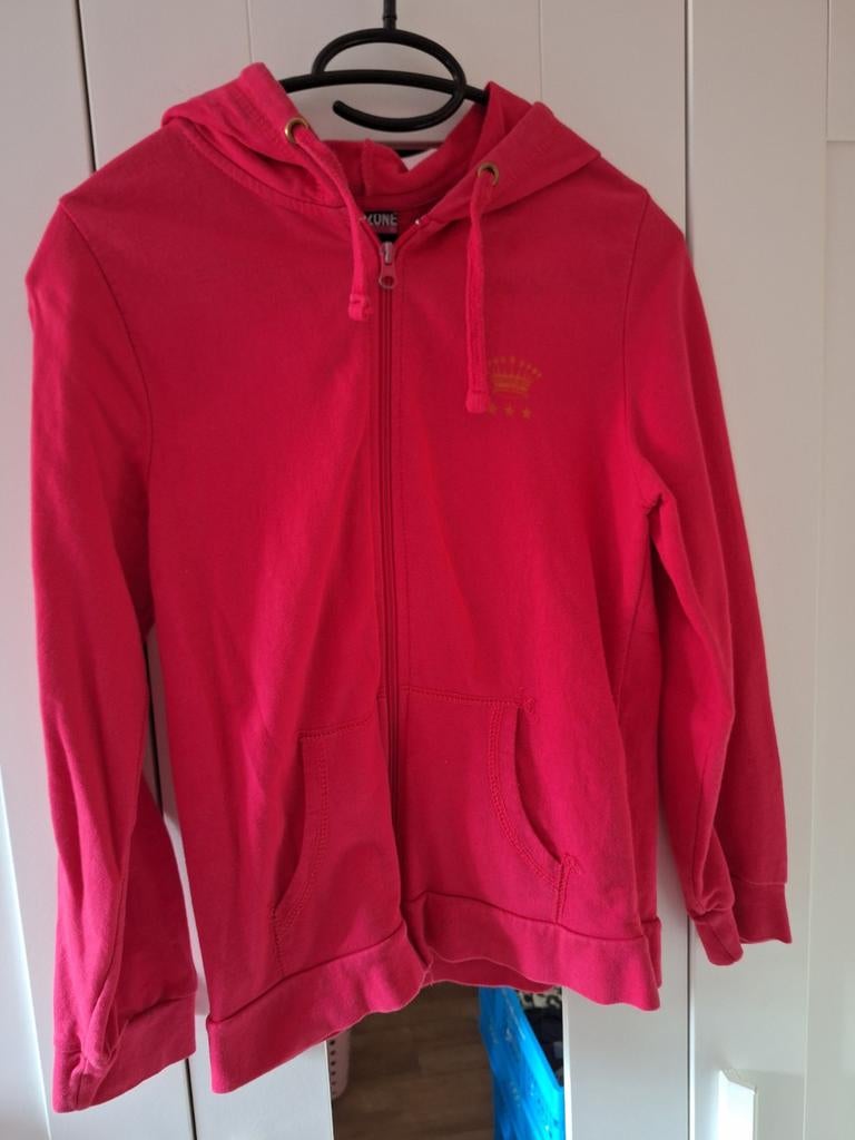 Rood vest met capuchon, maat M, Ophalen of Verzenden, Gedragen, Maat 38/40 (M), Rood