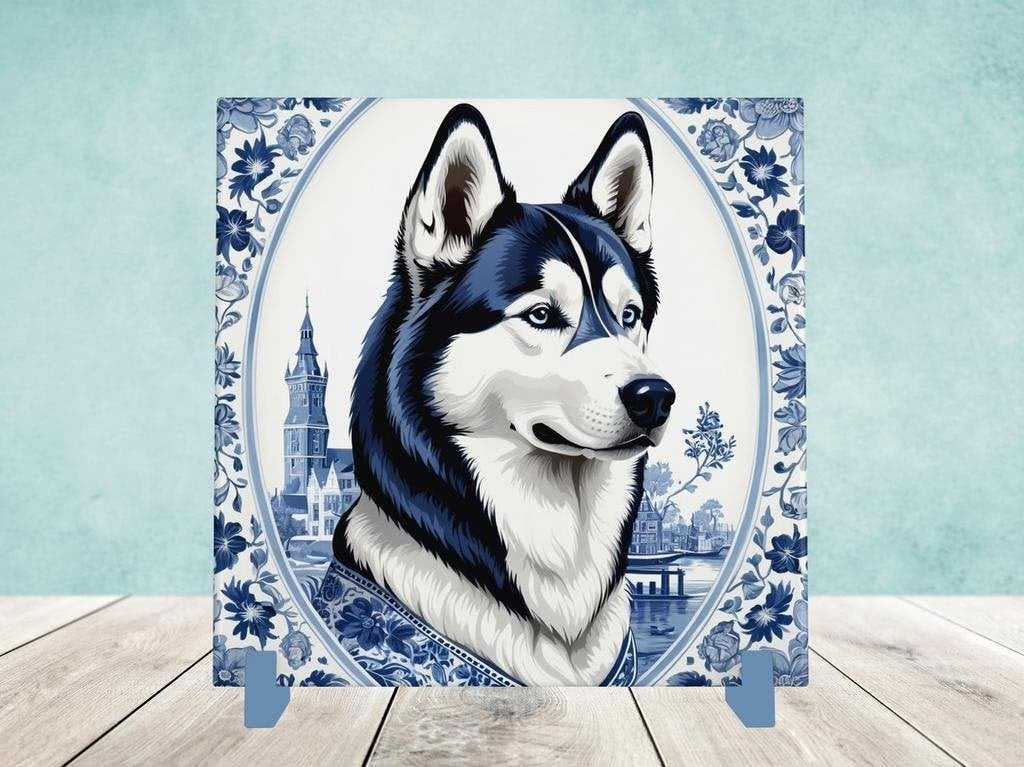 Husky Delfts Blauwe tegel incl houder, Ophalen of Verzenden, Nieuw