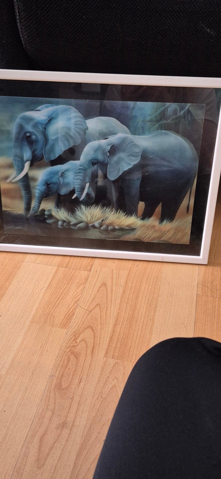 3D schilderij olifant, Ophalen