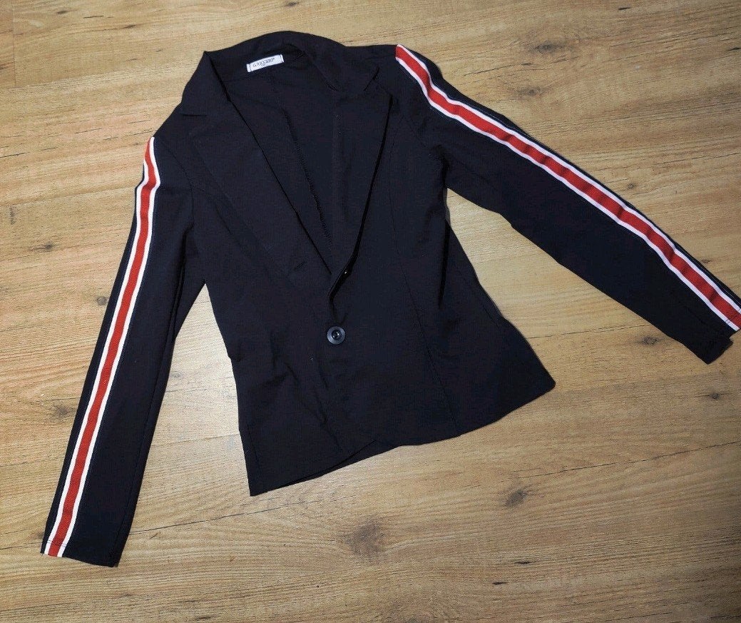 Zwarte blazer maat L, Kleding | Dames, Ophalen, Zo goed als nieuw, Zwart