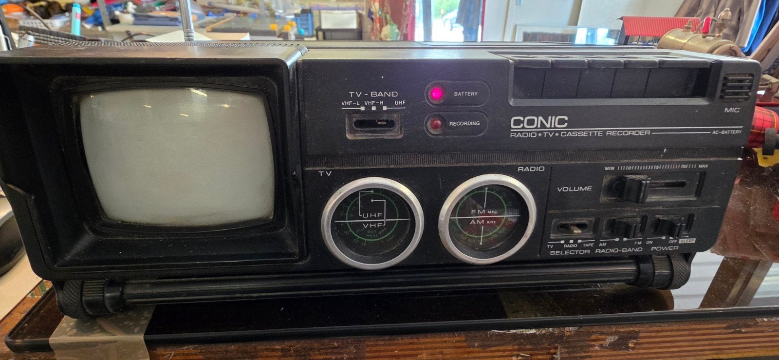 Conic TCR-9500 Draagbare TV/Radio/Cassette Recorder, Audio, Tv en Foto, Vintage Televisies, Overige merken, Gebruikt, Onbekend