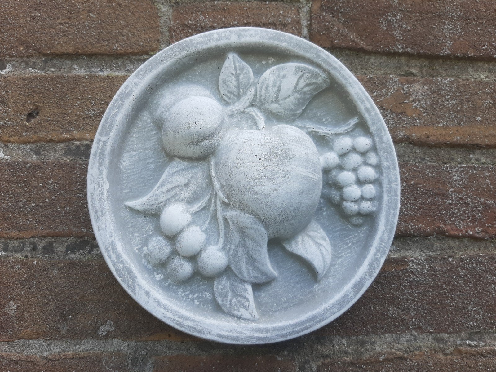 Fruit wanddecoratie betonnen beeld tuinbeeld beton, Tuin en Terras, Ophalen of Verzenden