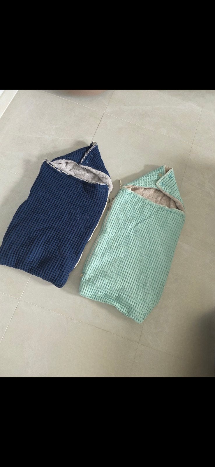 koeka 2x Voetenzak wafelstof - blauw en mintgroen, Ophalen of Verzenden, Overige typen
