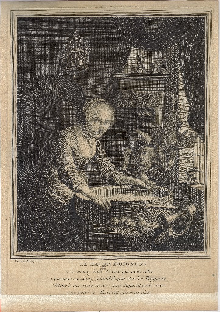 Onvermelde Maker naar Gerard Dou ets "Le Hachis d'Oignons, Ophalen, Minder dan 50 cm, Gebruikt, Oorspronkelijke maker