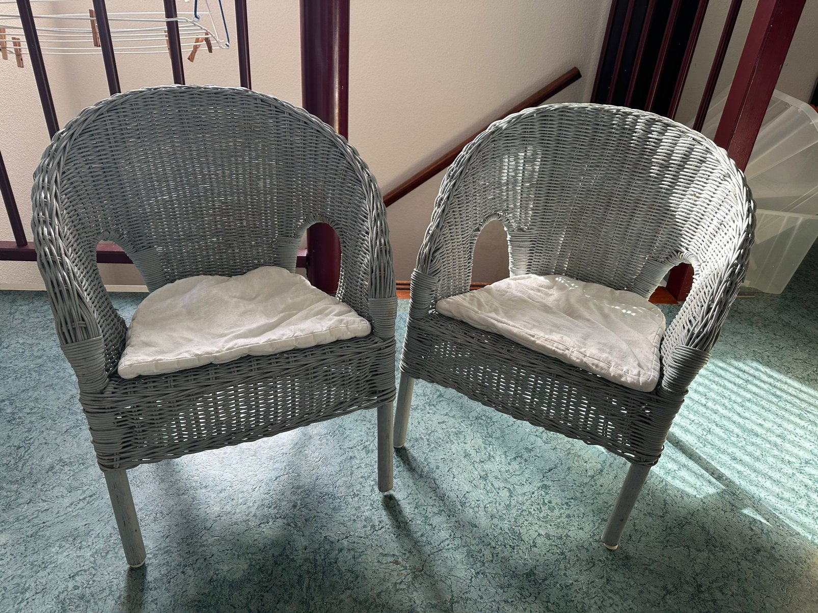 Vintage rieten kinderstoeltjes, Tuin en Terras, Ophalen, Gebruikt, Rotan