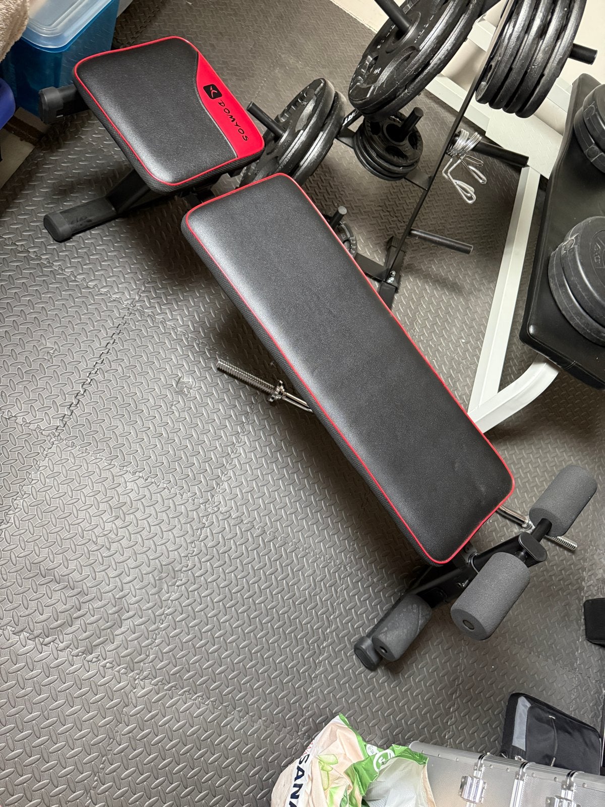 Domyos Fitnessbank Opklapbaar - Verstelbaar & Compact, Ophalen of Verzenden, Zo goed als nieuw, Armen, Fitnessbank