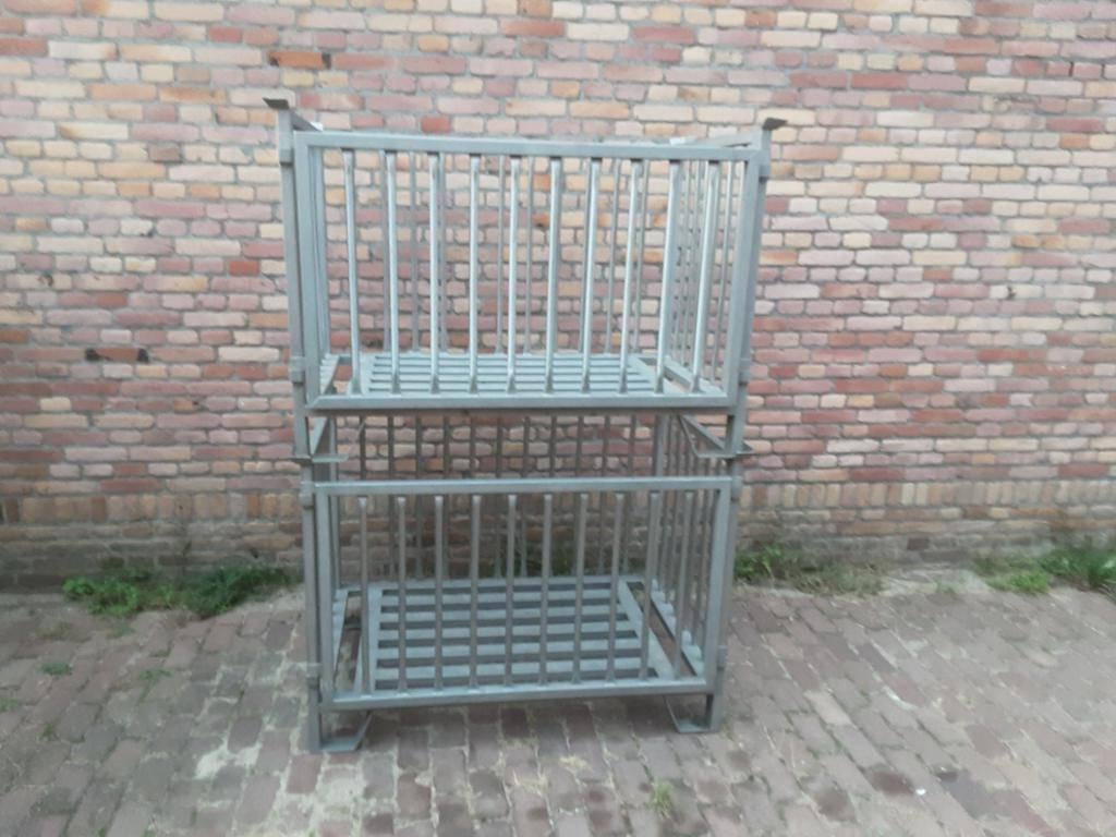 Rvs gitterbox  2 stuks, Ophalen, Gebruikt, 100 cm of meer, 60 cm of meer