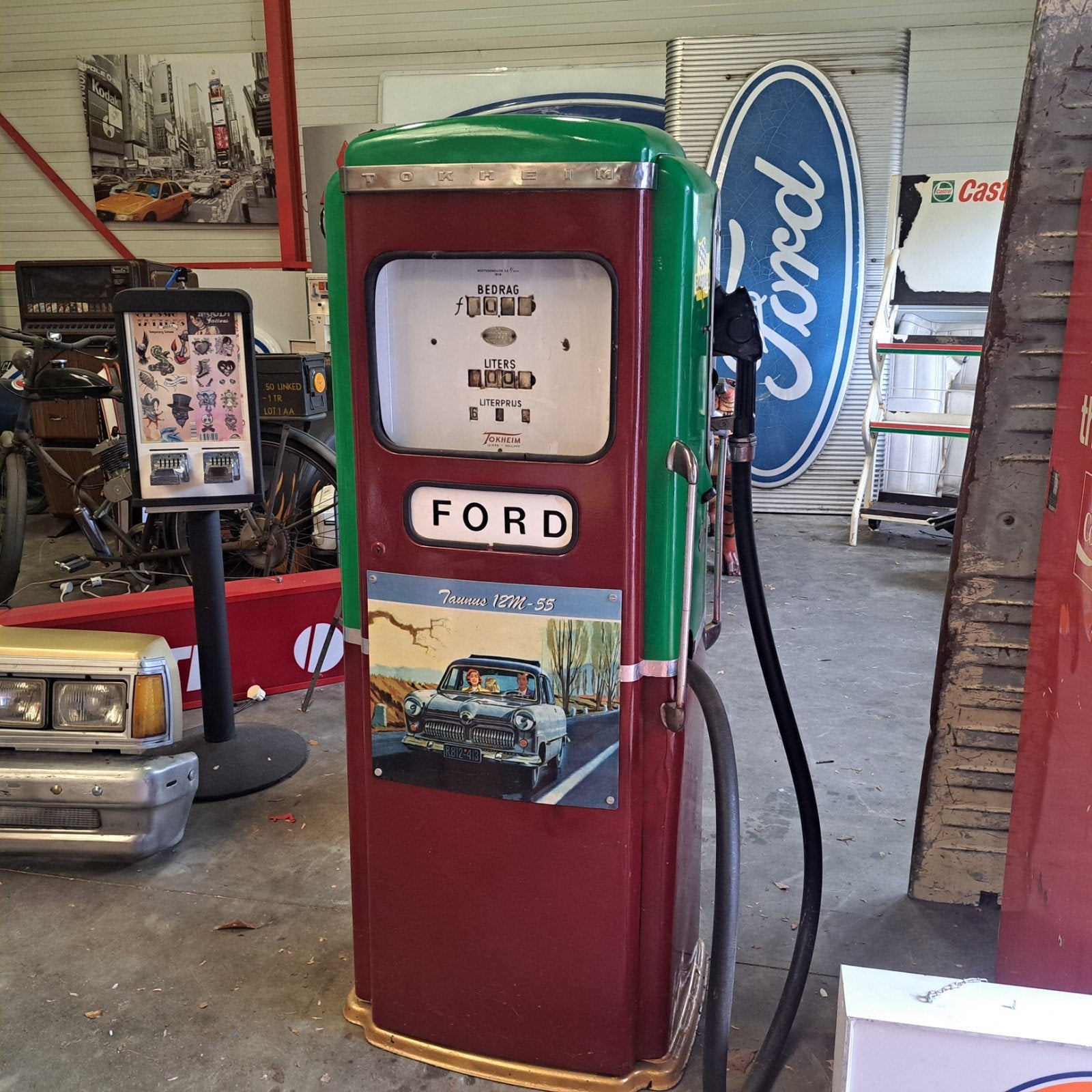 Tokheim benzinepomp Vintage '58, Verzamelen, Automaten | Overige, Ophalen, Gebruikt
