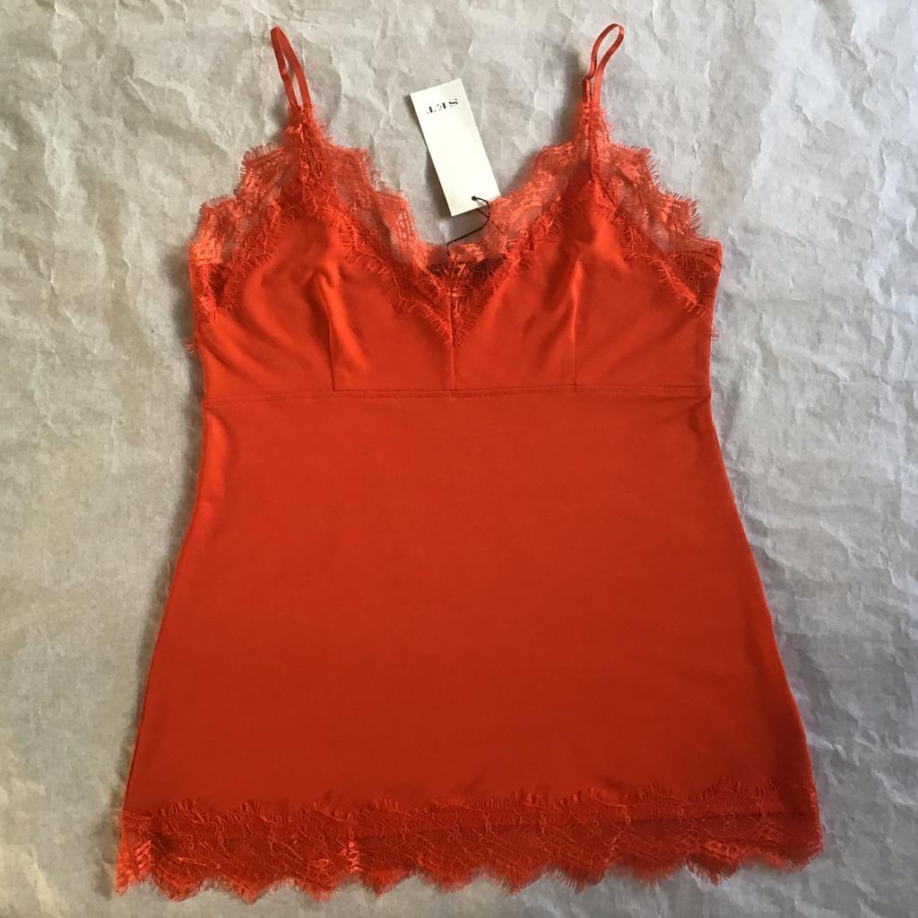 Set-Fashion Taira Lace Strap hemd top kant rood oranje 38, Maat 38/40 (M), Nieuw, Ophalen of Verzenden, Zonder mouw
