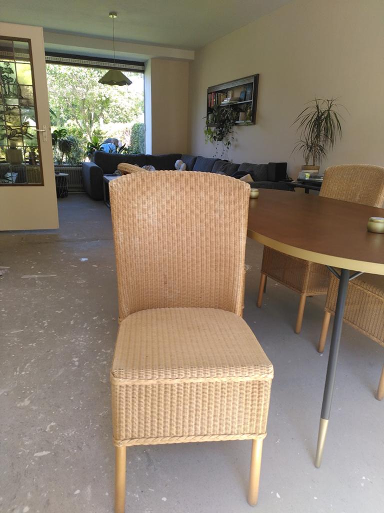 4 comfortable rotan stoelen, Ophalen, Bruin, Riet of Rotan, Zo goed als nieuw