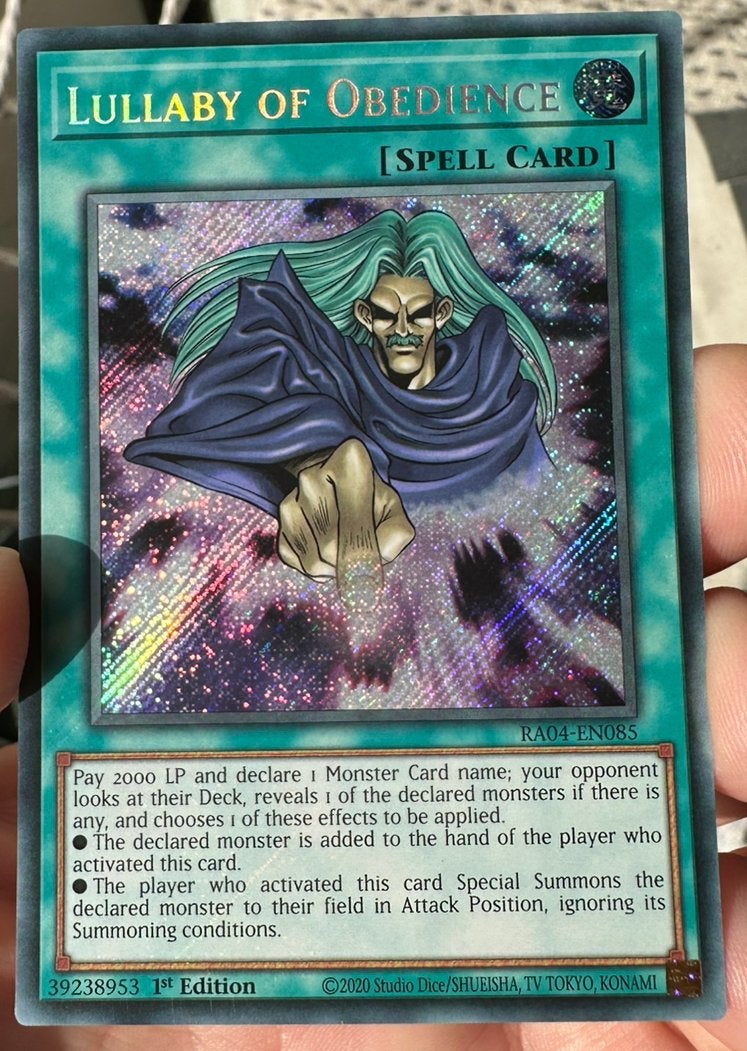 Yu-Gi-Oh! Lullaby of Obedience RA04 1st Edition !, Hobby en Vrije tijd, Verzamelkaartspellen | Yu-gi-Oh!, Ophalen of Verzenden
