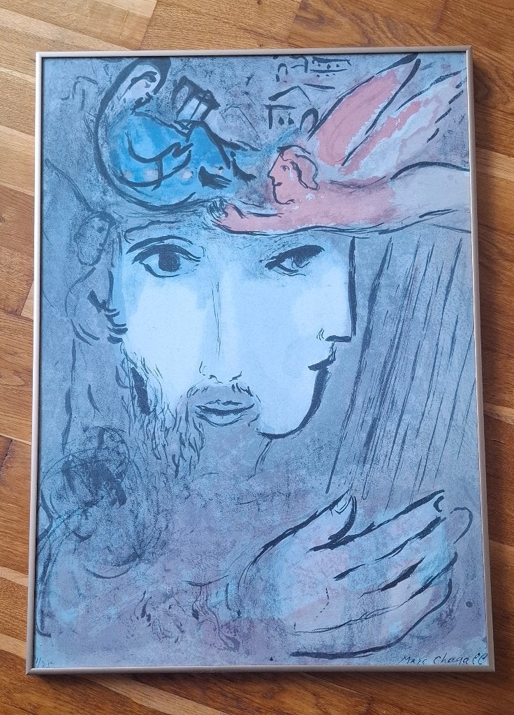 David et Bethsabee door kunstenaar Marc Chagall, Ophalen of Verzenden, Papier/karton, Overige technieken, Portret