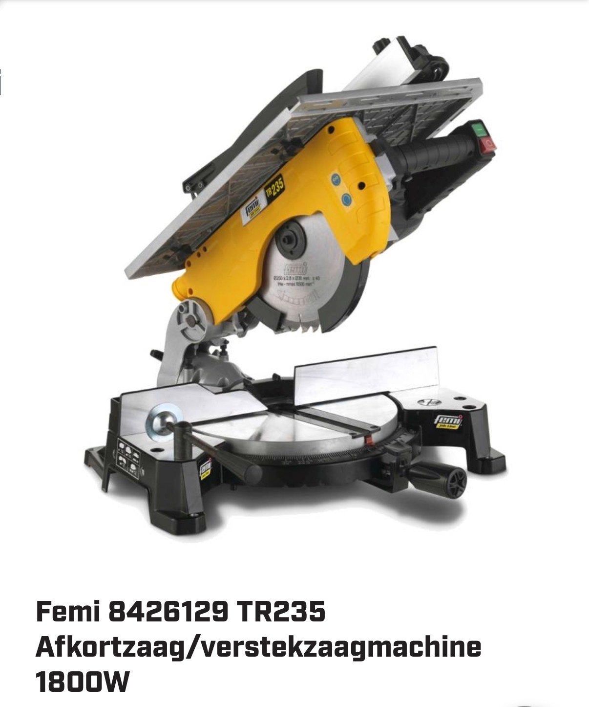 Femi TR235 Afkortzaag verstekzaag 1800W, Ophalen, Gebruikt, 70 mm of meer, Afkortzaag