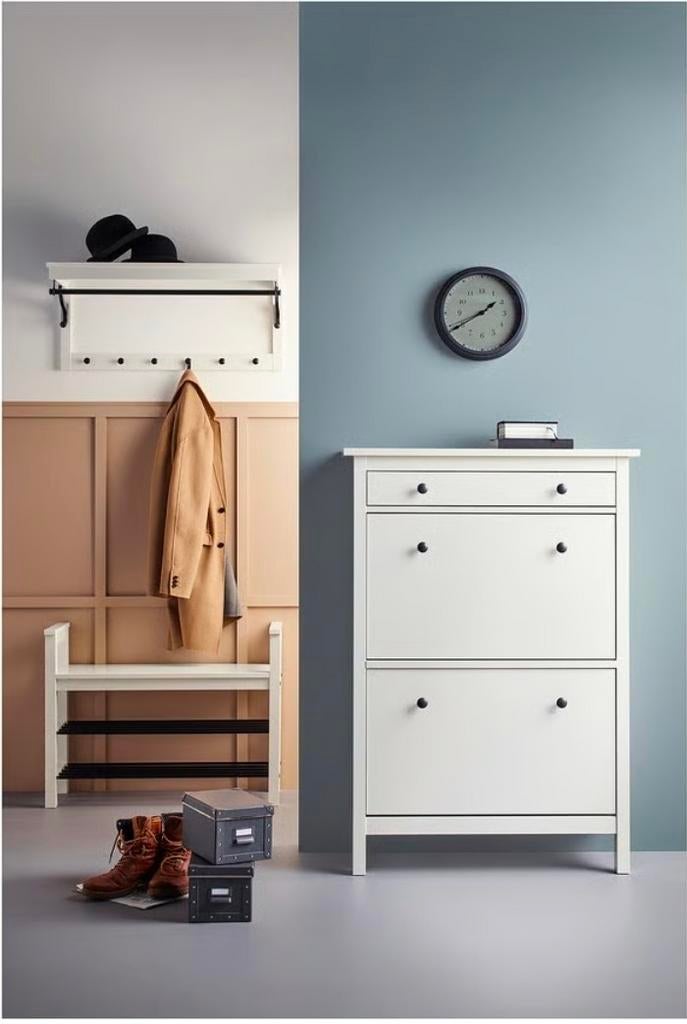 IKEA HEMNES Kapstok met hoedenrek, wit, 85 cm, Huis en Inrichting, Woonaccessoires | Kapstokken, Zo goed als nieuw, Wandkapstok