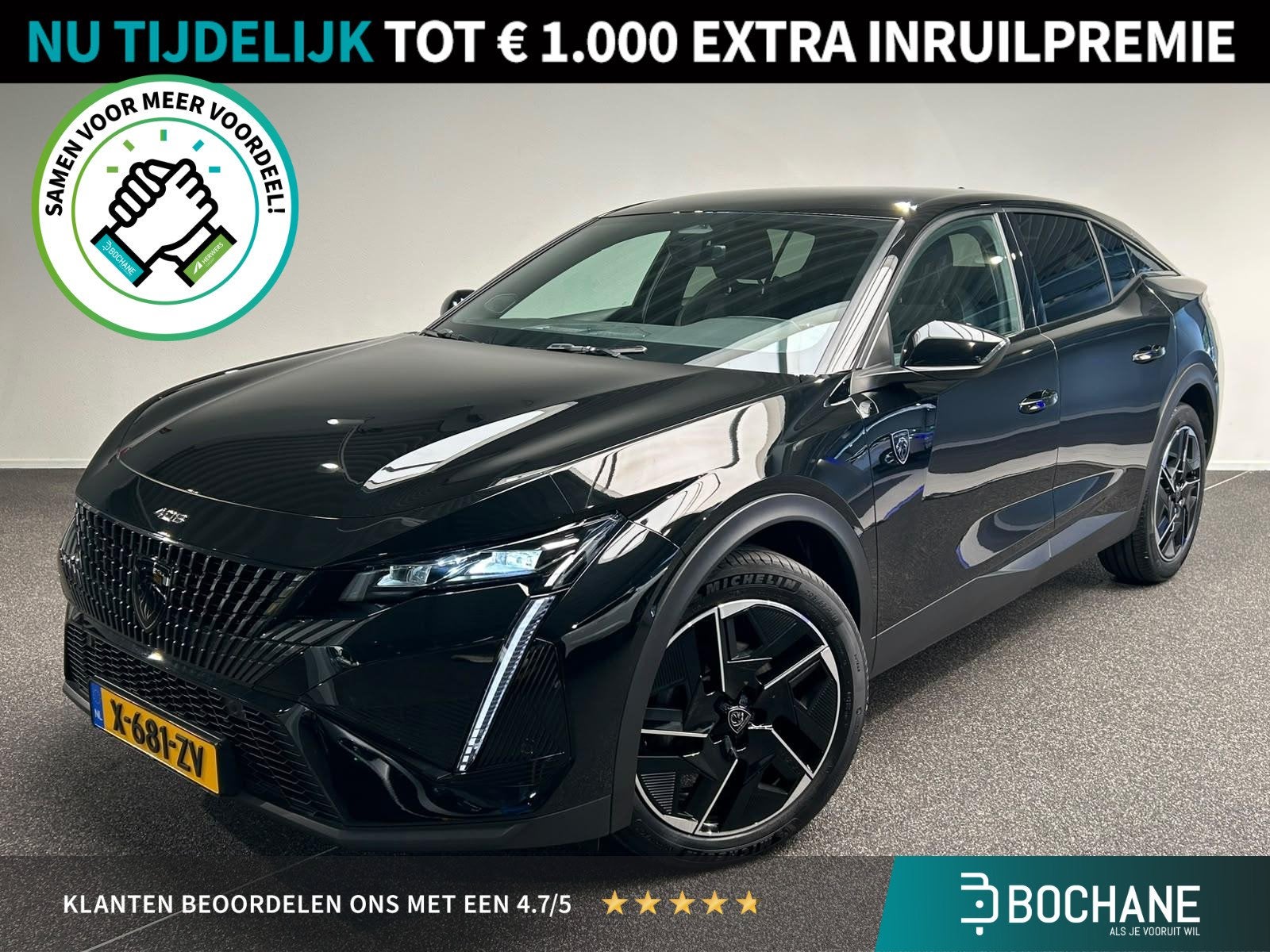 Peugeot 408 1.2 PureTech GT 130 EAT8 | Navigatie | 360 Camer, Auto's, Gebruikt, 1199 cc, Met garantie (alle), Zwart