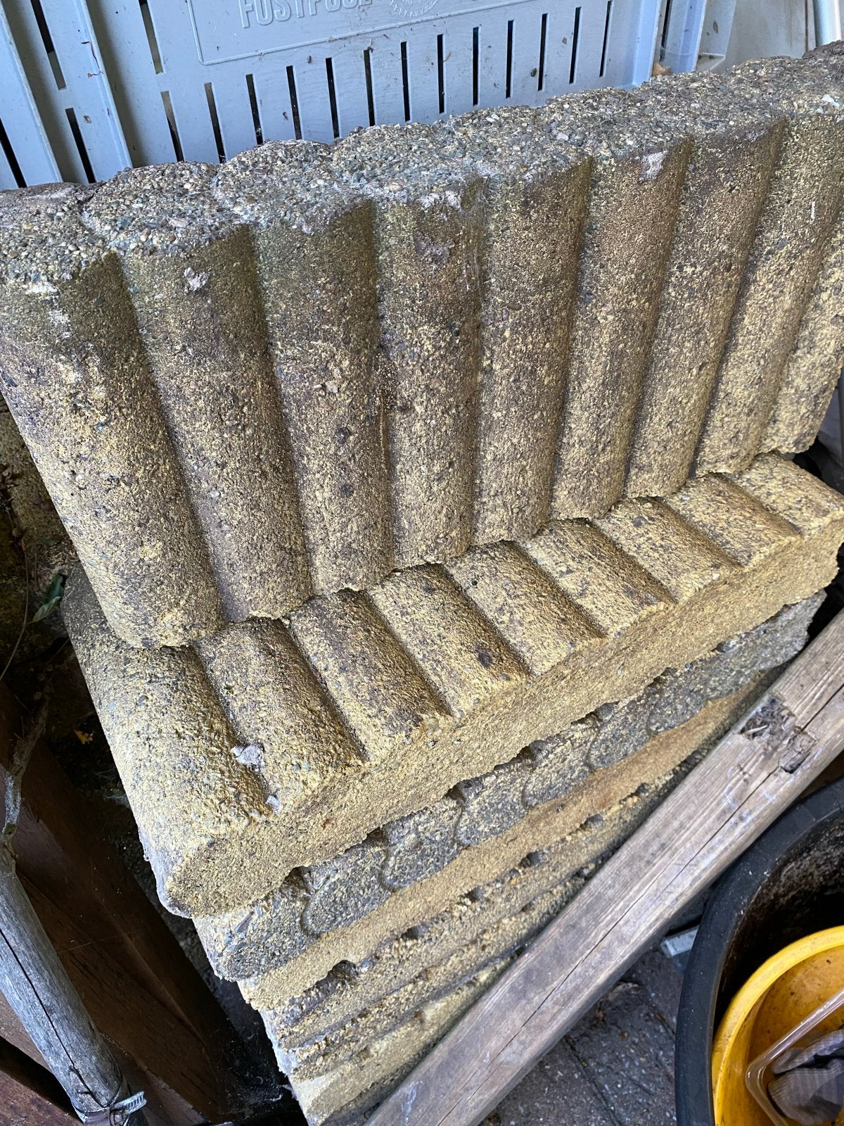 Gebruikte betonnen borders/palissades voor tuin of oprit, Tuin en Terras, Ophalen, Gebruikt, Border, Beton
