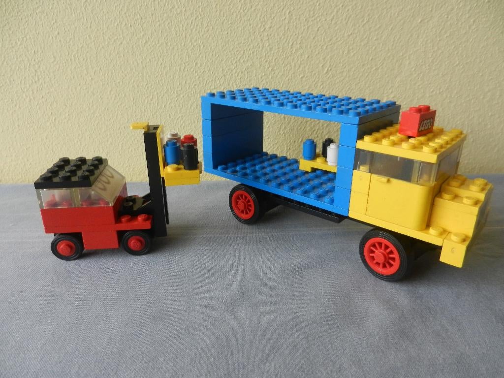 Lego 381 vrachtwagen en heftruck (uit 1973), Ophalen of Verzenden, Gebruikt