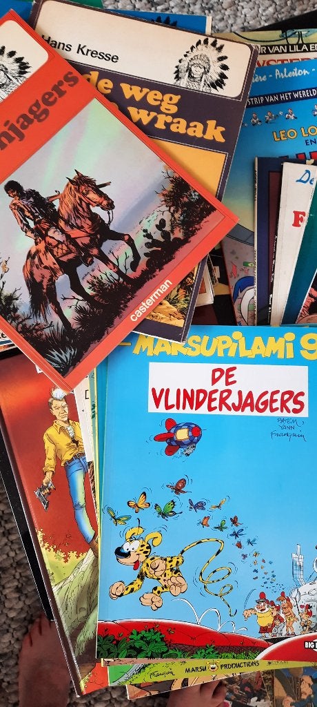Doos met 50 stripalbums voor kinderen, Meerdere stripboeken, Ophalen, Gelezen