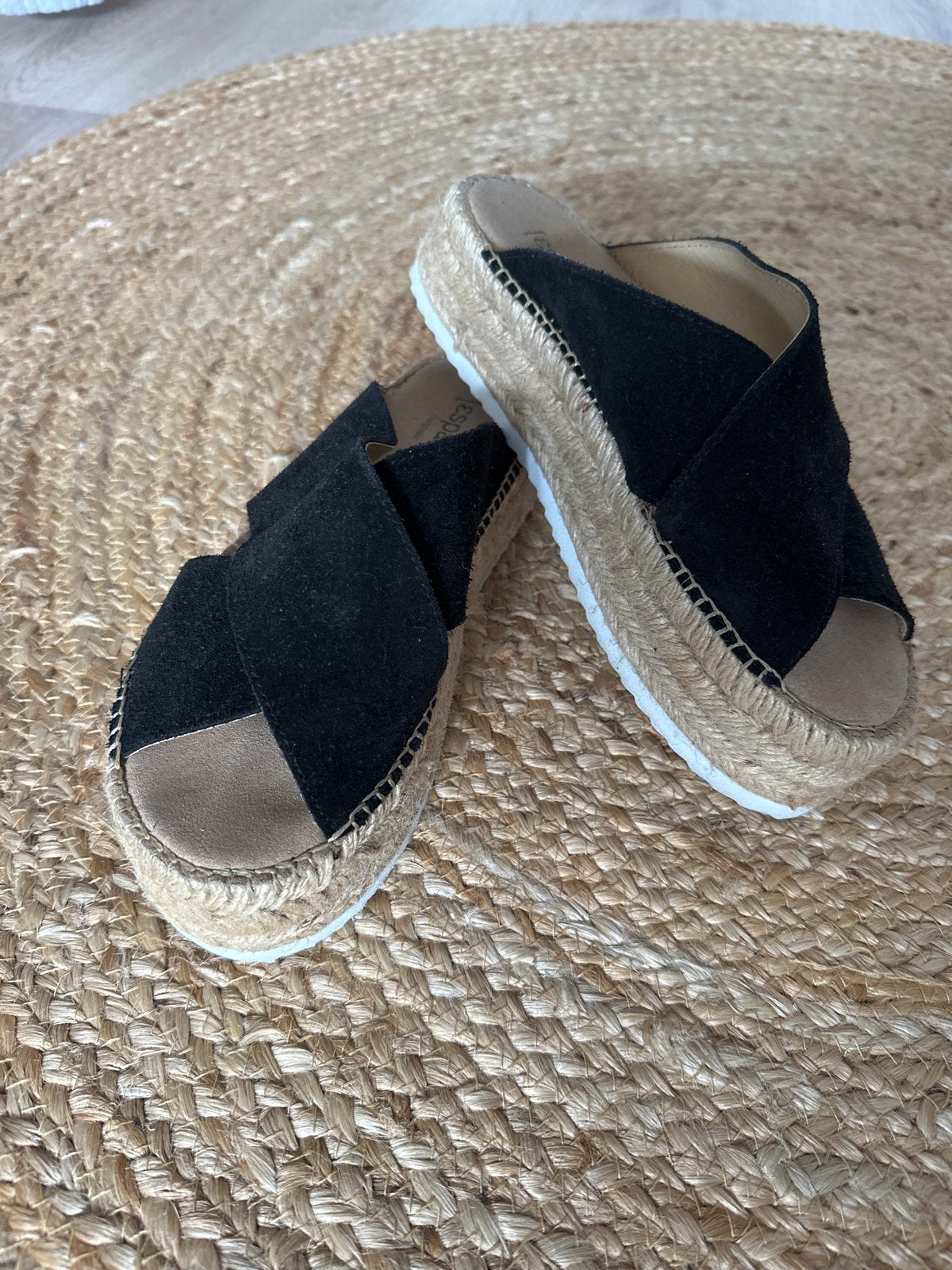 espadrij slippers met plateauzool 36 elk aannemelijk bod, Ophalen, Zo goed als nieuw, Zwart, Espadrilles of Moccasins