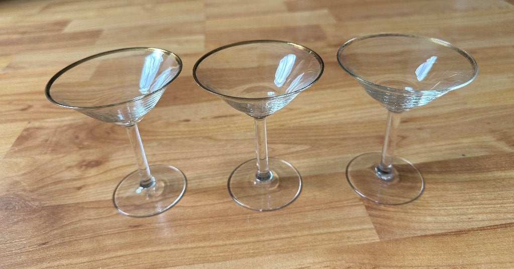 3 kleine Martini glazen, Verzamelen, Glas en Borrelglaasjes, Ophalen of Verzenden, Gebruikt, Overige typen