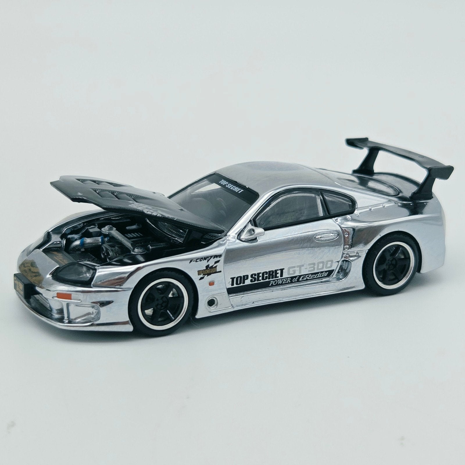 Pop Race – Top Secret GT300, silver chrome, Hobby en Vrije tijd, Mymodelcar@outlook.com, Auto, Ophalen of Verzenden, Pop Race