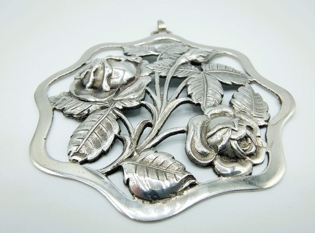 Zilveren Art Nouveau hanger, Fa. Bijkamp Co, Steenwijk, Info@zilverwebsite.nl, Verzenden, Zo goed als nieuw, Zilverwebsite.nl