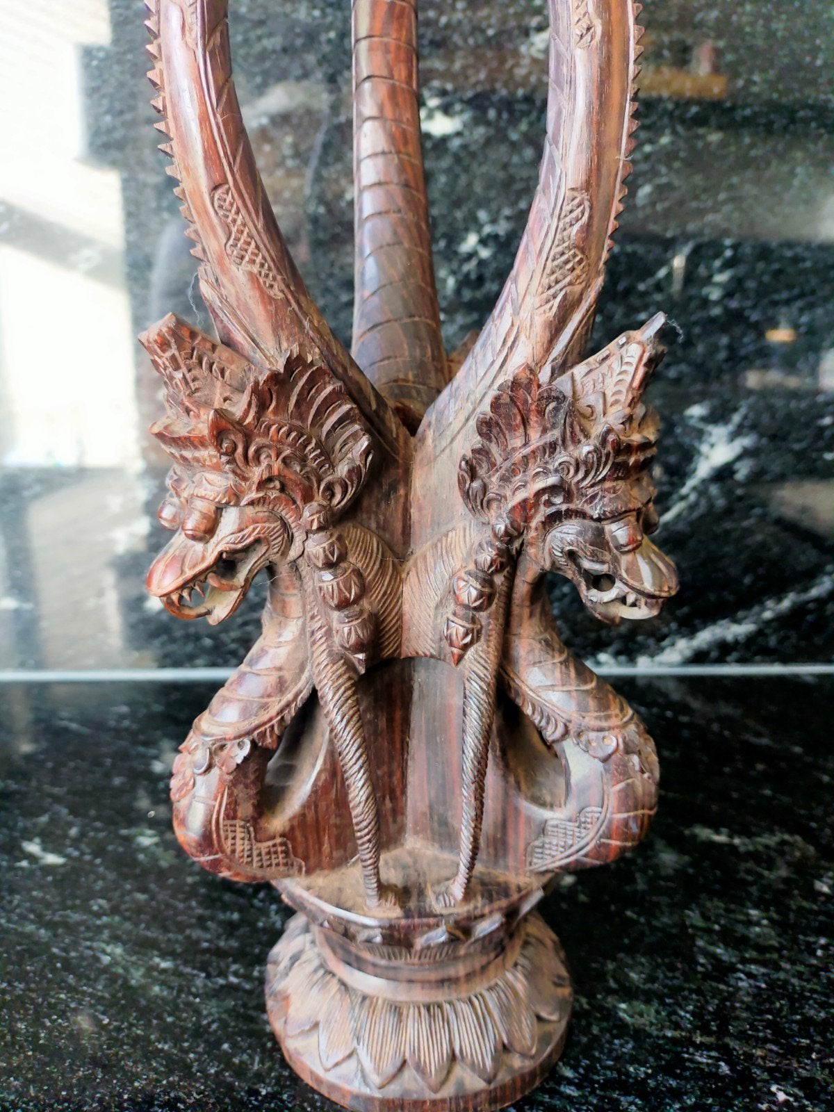 Exclusieve Balinese Lampenvoet Naga - Coromandelhout -, Ophalen of Verzenden