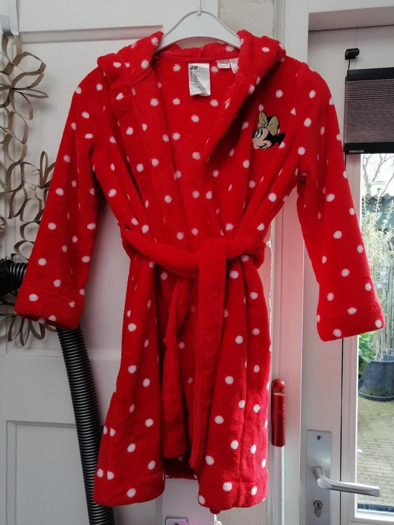 Badjasje rood/wit Mickey Mousse, Ophalen of Verzenden, Zo goed als nieuw, Jongen of Meisje
