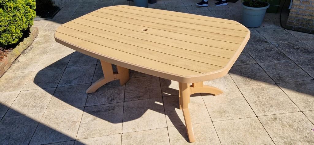 Tuintafel, Tuin en Terras, Ophalen, Gebruikt, Rechthoekig, Hout