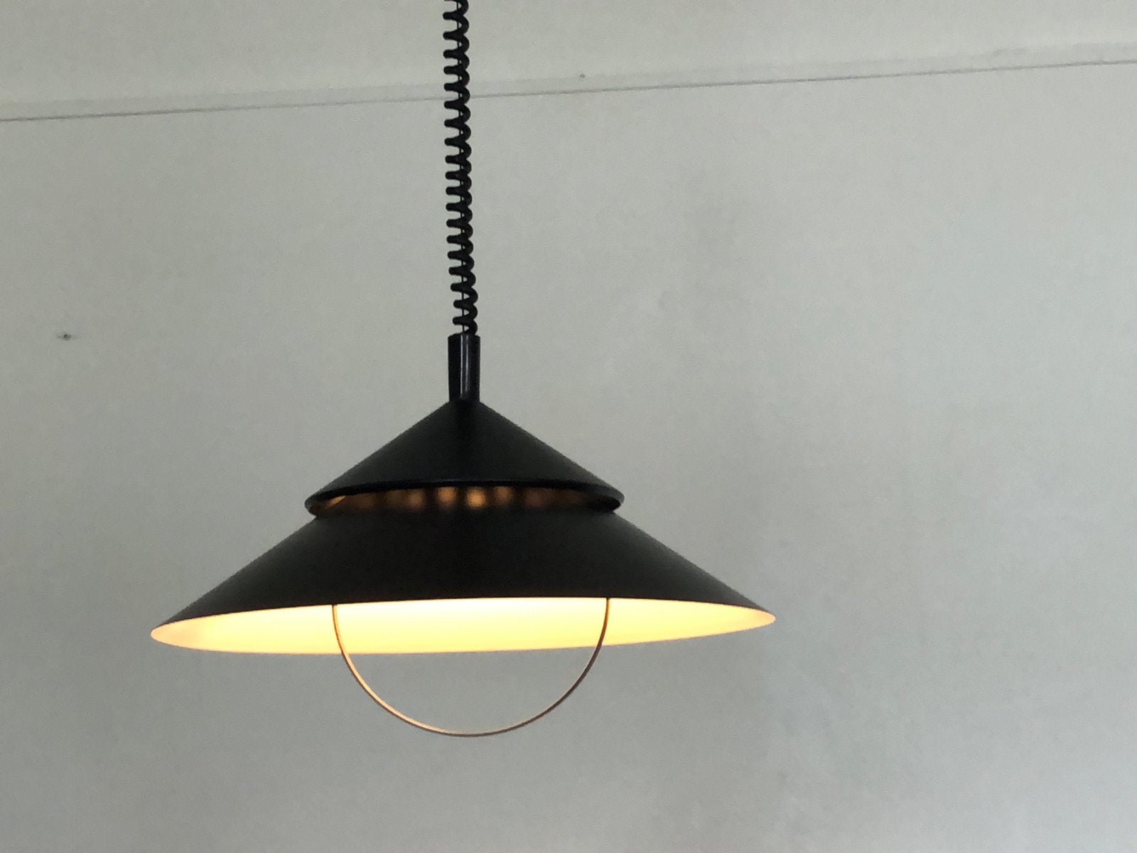 Vintage  zwarte Herda hanglamp, Ophalen, Zo goed als nieuw
