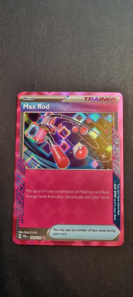 Max Rod 116/131 Prismatic Evolutions (PRE 116), Ophalen of Verzenden, Zo goed als nieuw, Losse kaart, Foil