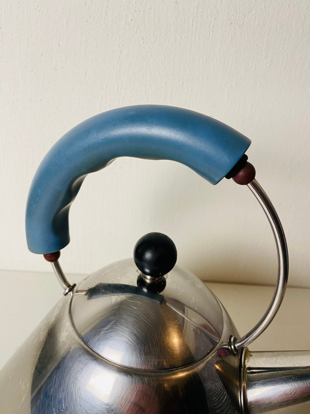 Alessi Italy RVS fluitketel , design Michael Graves, Theepot/fluitketel, Italie, Gebruikt, Ophalen of Verzenden
