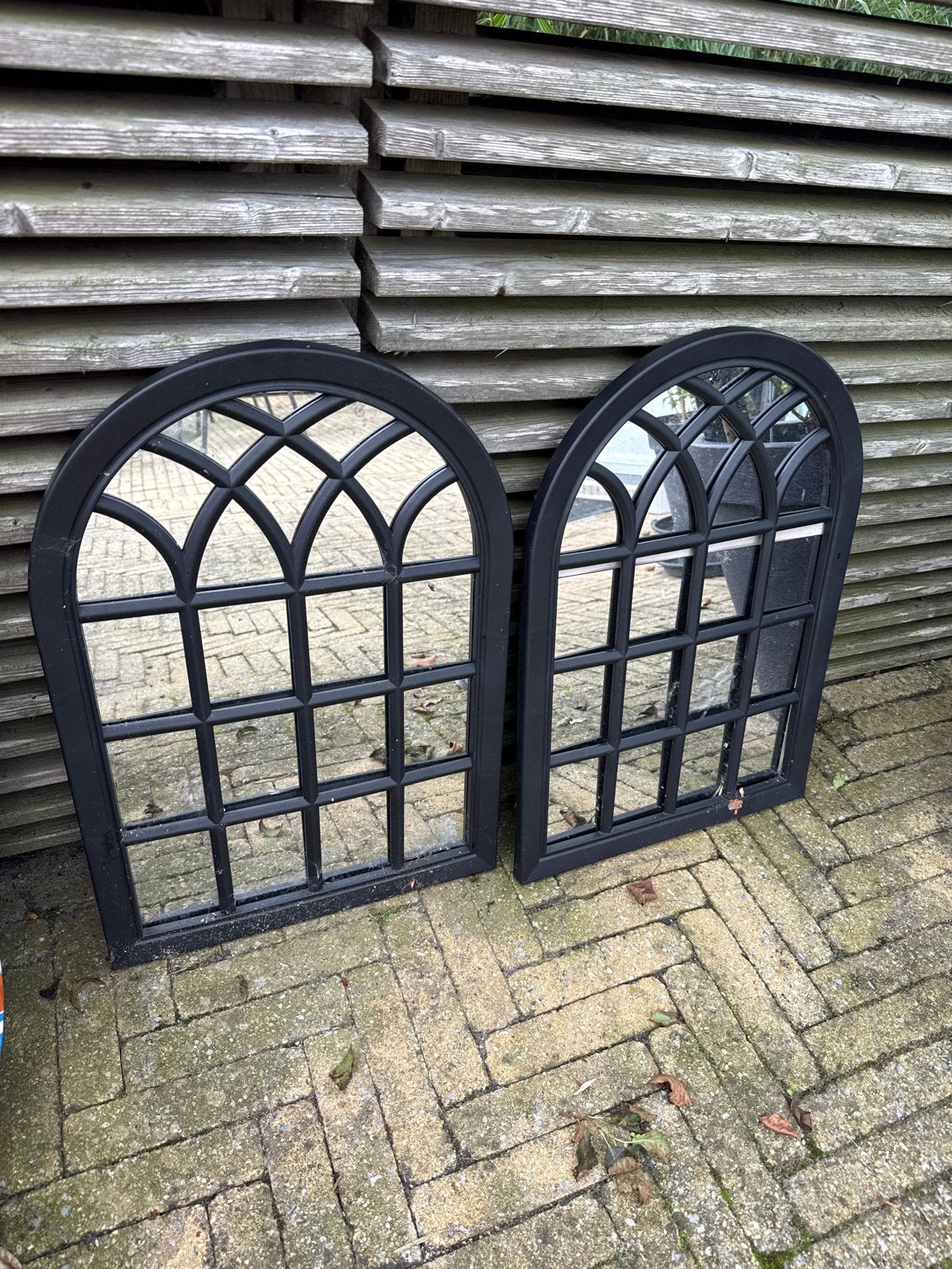 Decoratieve tuin spiegels - set van 2, Ophalen, Gebruikt