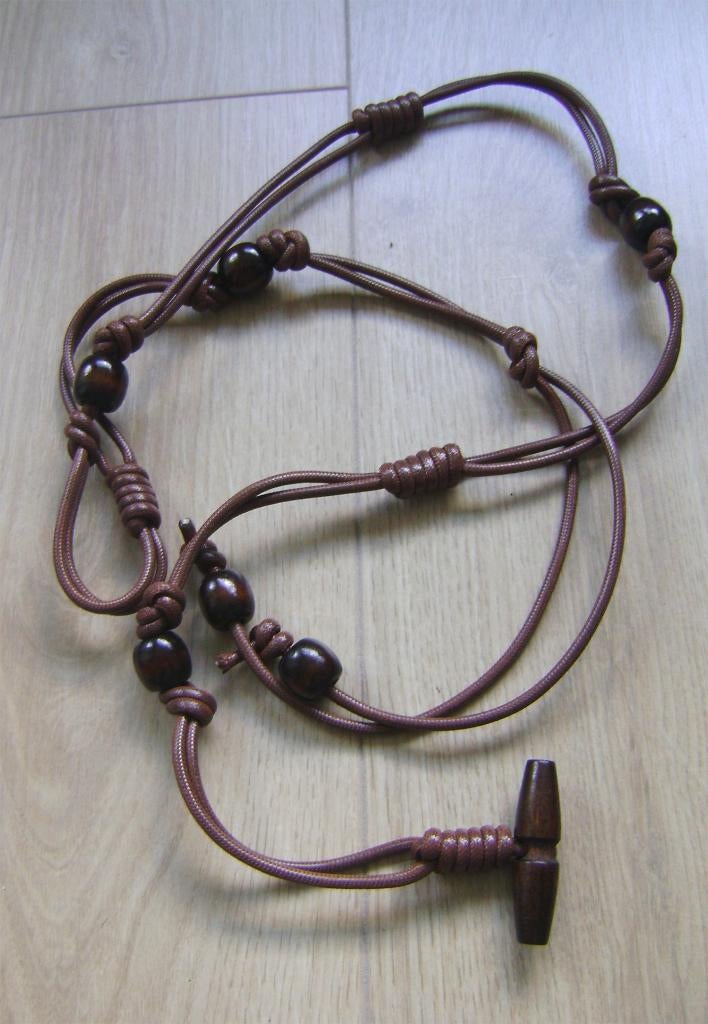 heup riem touw houten kralen viking middeneeuws castlefest, Kleding | Dames, Minder dan 3 cm, Verzenden, Nieuw, Tailleriem