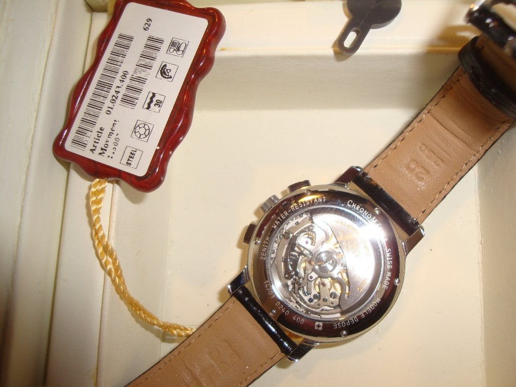 Zenith el primero horloge nieuw, Leer, Staal, Polshorloge, Nieuw