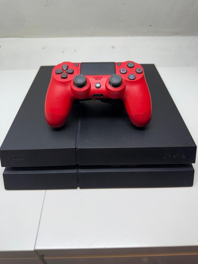 Playstation 4 1TB met rode controller, Spelcomputers en Games, Spelcomputers | Sony PlayStation 4, Gebruikt, Original, 1 TB, Met 1 controller