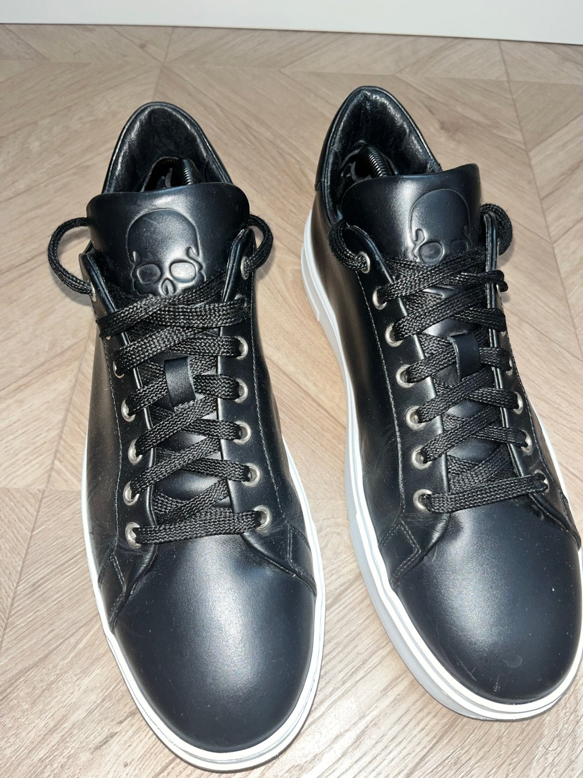 Philipp Plein Luxe Leren Sneakers, Verzenden, Zwart, Sneakers of Gympen, Zo goed als nieuw