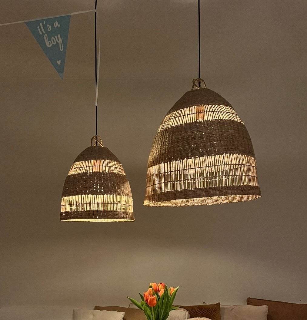IKEA TORARRED / HAVSDJUP kleine hanglamp zeegras/zwart, Huis en Inrichting, Ophalen, Gebruikt, Natuurlijk materiaal, E27 (groot)