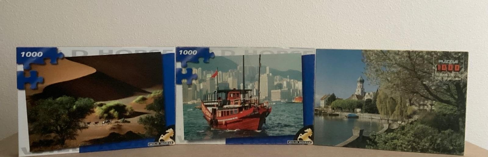 3 puzzels (Wild Horse) 1000 stukjes, Ophalen of Verzenden, 500 t/m 1500 stukjes, Legpuzzel