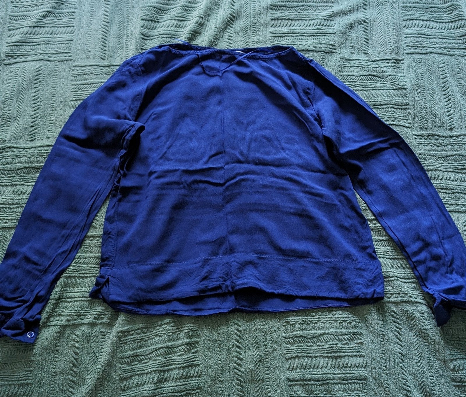 Donkerblauwe blouse met lange mouwen, Blauw, Ophalen of Verzenden, Lange mouw, Maat 34 (XS) of kleiner