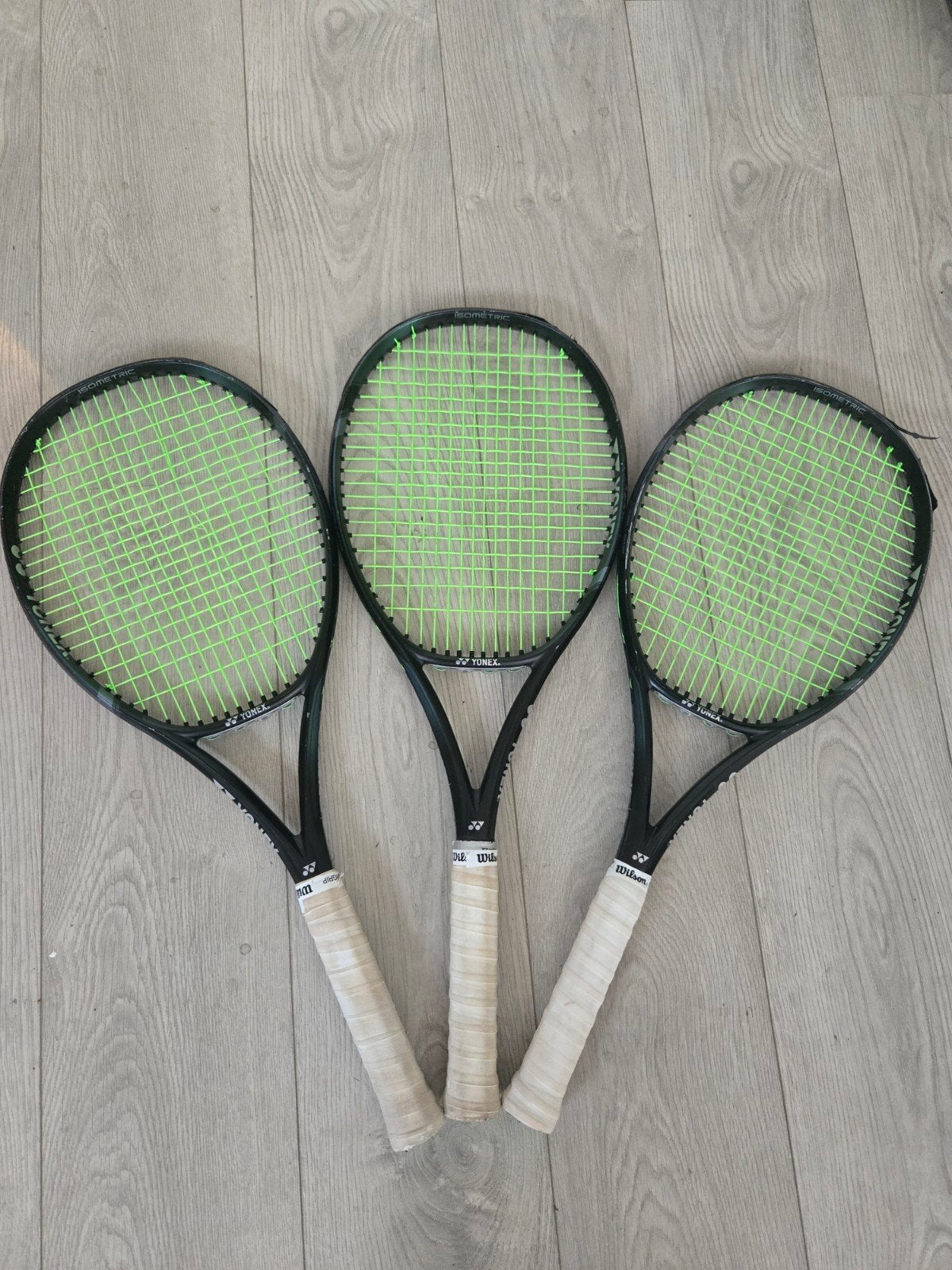 Set van 3 Yonex 98 2024 Aqua Black (305g) tennisrackets, Overige merken, Gebruikt, Ophalen of Verzenden, Racket