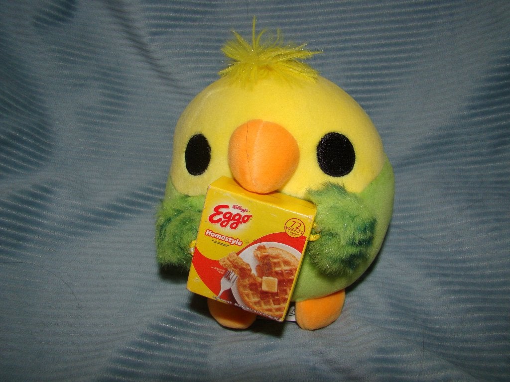 parkiet bol vogel soft toy met doosje eggo 12 cm groot, Groen, Overige typen, Ophalen of Verzenden, Klein (minder dan 20 cm)